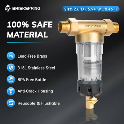 Ultimo filtro di acqua alimentare 50 micron riutilizzabile con sistema di retrolavaggio e pulizia profonda per l'acqua domestica