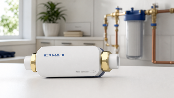 Discaler per acqua fisico per tutta la casa con polarizzazione fisica pura senza rigenerazione di sale e configurazione in linea compatta