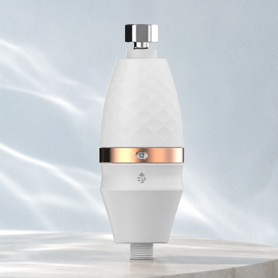 Purificatore d'acqua per doccia BriskSpring M2-A da 1/2 pollice con rete in acciaio inossidabile 316L e carbone attivo argentato MSAP KDF per filtrazione ad alta efficienza