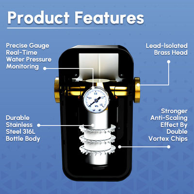 Ammorbiditore d'acqua e filtro combinato 4T/H Grande scaldatore di acqua di flusso per l'acqua del rubinetto domestico comunale