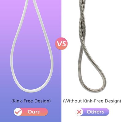 Rivoluzionario Ultra Soft Anti Kink Silicone Tubo di doccia Estensione Con Inserto di ottone E Noce