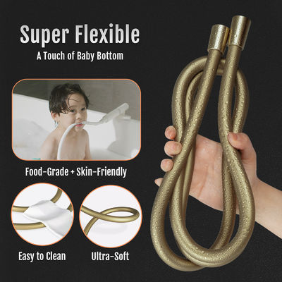 Accesorio per tubo di doccia in silicone di grado alimentare per testa doccia portatile, estensione del tubo della testa doccia senza piega