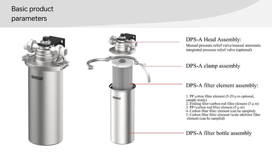 Pre-filtro di filtrazione da 5 micron in acciaio inossidabile con valvola manuale di sollevamento della pressione