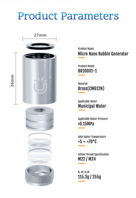 Generatore di bolle nano ad alta precisione per rubinetti utensile libero installazione rimozione di residui elevati risparmio d'acqua