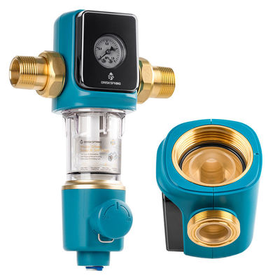 Prefiltro di sedimenti di 40 micron di qualità superiore con raschiatore di retrolavaggio automatico senza BPA per uso domestico