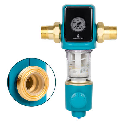 Prefiltro per sedimenti senza BPA con lavaggio a sfogo a sifone per uso domestico