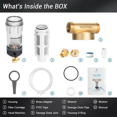 Filtro sedimenti a controlavaggio riutilizzabile di alta gamma con pulizia profonda a raschiatura bifacciale per uso domestico completo