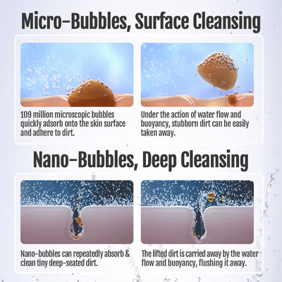 Generatore di micro e nano bolle per la pulizia profonda migliorato per l'ottimizzazione dell'acqua del rubinetto