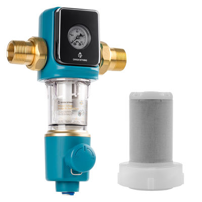 Prefiltro di sedimenti di 40 micron di qualità superiore con raschiatore di retrolavaggio automatico senza BPA per uso domestico