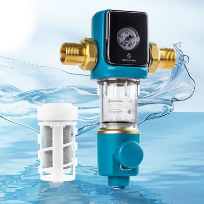 Prefiltro di sedimenti di 40 micron di qualità superiore con raschiatore di retrolavaggio automatico senza BPA per uso domestico