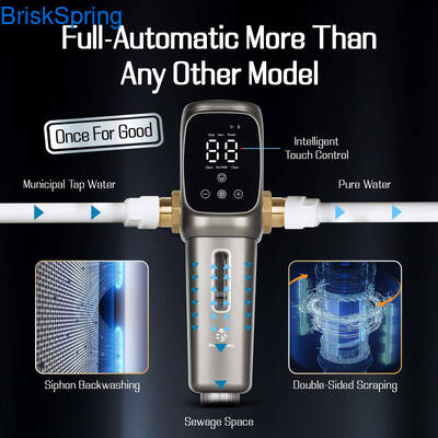 Prefiltro per acqua a rete in acciaio inossidabile 316L certificato NSF con portata di 6T/H e controllo touch intelligente