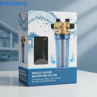40 micron Prefiltro di acqua completamente automatico riutilizzabile per la rimozione dei sedimenti in tutta la casa