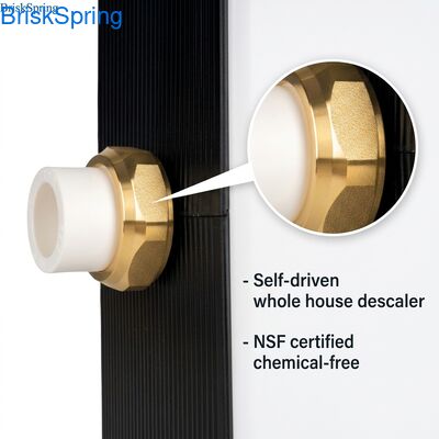 Discaler idrico non chimico a propulsione autonoma con portata di 5 T/h e certificazione NSF per tutta l'impianto idraulico della casa