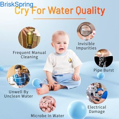 Filtro di acqua per sedimenti a rotazione completa con pre-filtro riutilizzabile da 40 e 300 micron