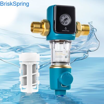 Filtro di acqua per sedimenti a rotazione completa con pre-filtro riutilizzabile da 40 e 300 micron