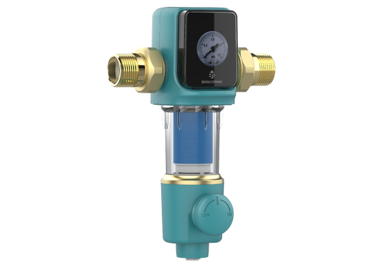Filtro autopulente a turbinamento da 22 GPM con filtrazione da 40 µm e controlavaggio automatico per la prefiltrazione dell'acqua dell'intera casa