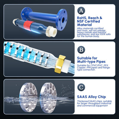 G400 DN40 Addolcitore Commerciale Flangiato per Acqua con Polarizzazione Ionica Fisica Pura e Chip Multi-Lega SAAS/IPSE