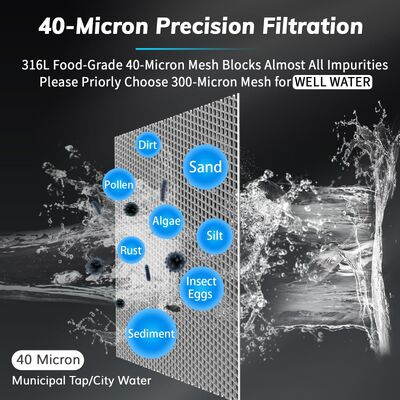 Filtro Preliminare Manuale per Tutta la Casa di Quarta Generazione con Precisione di Filtrazione di 40 µm e Filtro a Rete Riutilizzabile