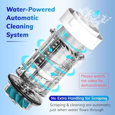 Filtro Preliminare per Acqua per Tutta la Casa di Decima Generazione con Precisione di Filtrazione di 40 µm, Raschiatura Azionata dall'Acqua e Filtro a Rete Riutilizzabile