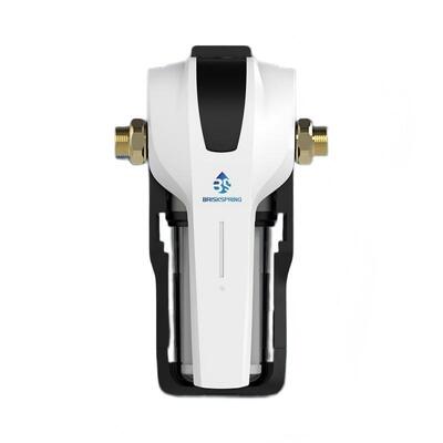 Purificatore d'acqua centrale compatto BRISKSPRING con indicatore di durata del filtro intelligente, cartuccia composita in PP+carbonio e portata di 15 l/min