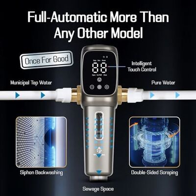 Filtro Sedimenti Automatico a Controlavaggio per Tutta la Casa, Sistema di Filtrazione Acqua di Pozzo per Rimozione Sabbia, Ruggine e Impurità