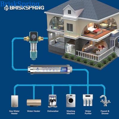 40 Micron Reusable Mesh Water Pre Filter with Water Driven Self Cleaning Scraper for Whole House Spin Down Sediment Filtration