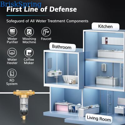 40 Micron Reusable Mesh Water Pre Filter with Manual Flushing for Whole House Spin Down Sediment Filtration