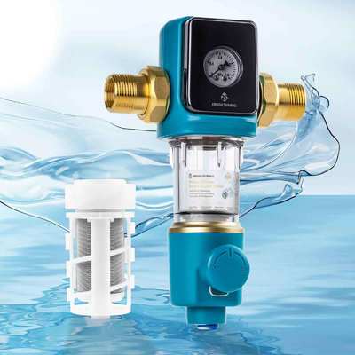 BPA Free Auto Flush 40 Micron Siphon Spin Down Pre Filter per sistema idrico domestico con scraper cleaner integrato