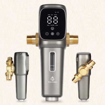 AT-30G-BS Automatic Whole House Sediment Pre-Filter with 40 Micron Filtration Accuracy and Timed Self-Flushing SUS316L Stainless Steel Mesh