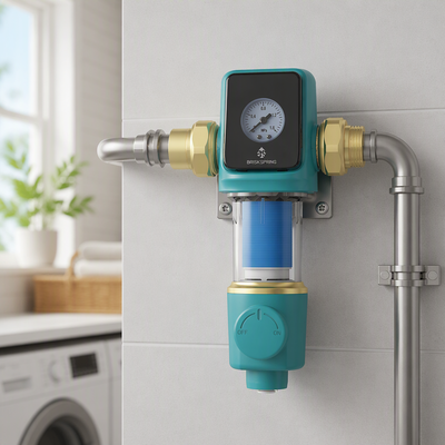 Filtro d'acqua per tutta la casa con filtrazione da 40 micron, controlavaggio manuale e portata di 22 GPM