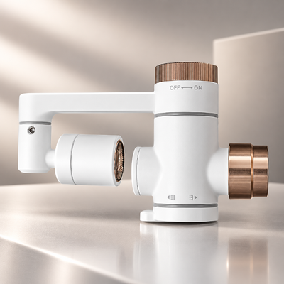 Filtro per rubinetto a micro bolle nano in oro rosa con uscita girevole a 360° e cartuccia sostituibile
